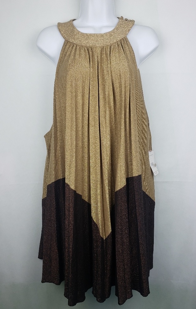 Free People Pleated Love Metallic Minidress - Picture 6 of 8